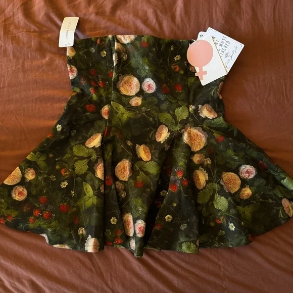 NWT Selkie Candelabra Green Floral Strapless SET SZ L - Picture 3 of 9